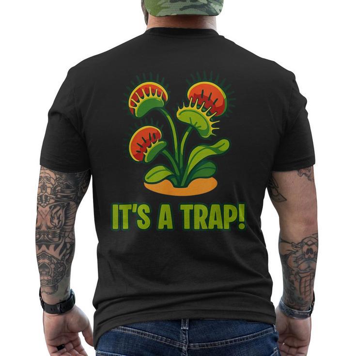 おもしろハエトリグサ It's A Trap 食虫植物 ボタニカル メンズTシャツ バックプリント
