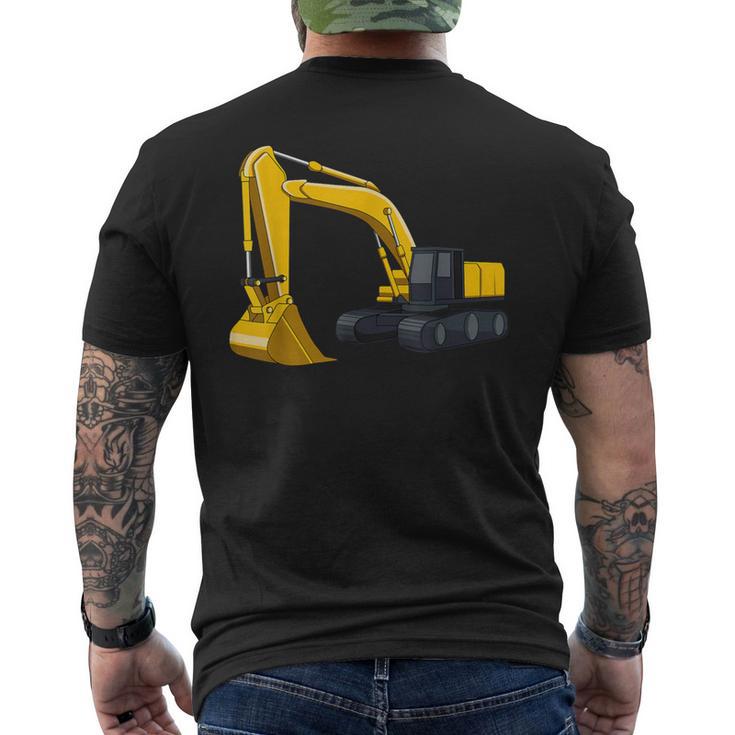 かっこいいショベルカー 男の子 乗り物 建設現場 キッズ メンズTシャツ バックプリント