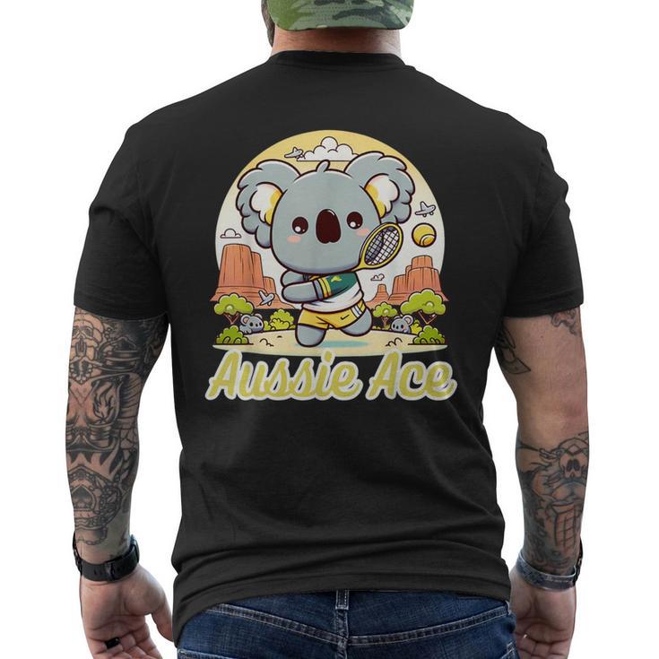 かわいい テニス コアラ 可愛い アスレチック 夏 テニス キャンプ メンズTシャツ バックプリント
