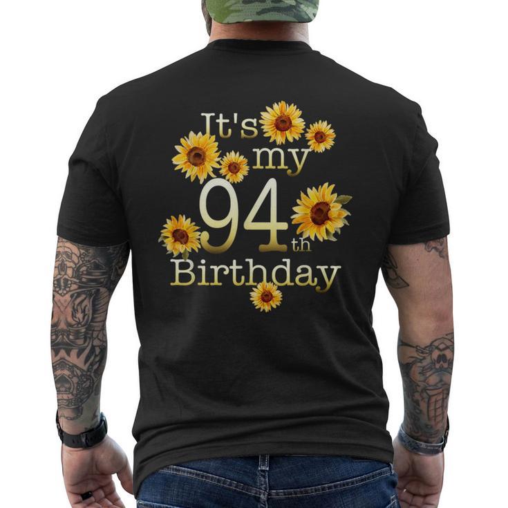 かわいいひまわり 94歳の誕生日 94歳の誕生日 メンズTシャツ バックプリント