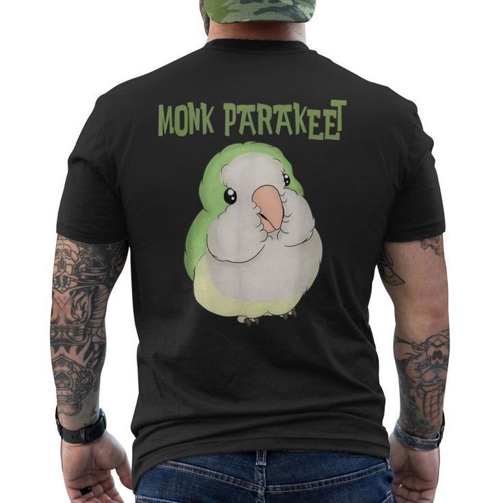 かわいいオキナインコインコクエーカーオウム鳥の恋人 メンズTシャツ バックプリント