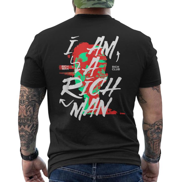 かわいいグラフィック「I Am A Rich Man」 メンズTシャツ バックプリント
