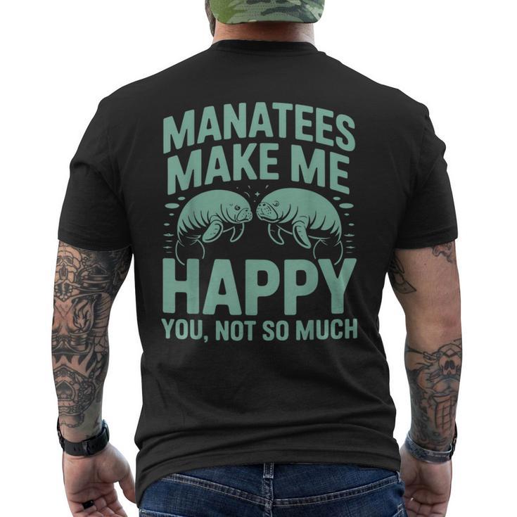 かわいいマナティーユーモア 面白い海の生物 海の生き物 マナティー メンズTシャツ バックプリント
