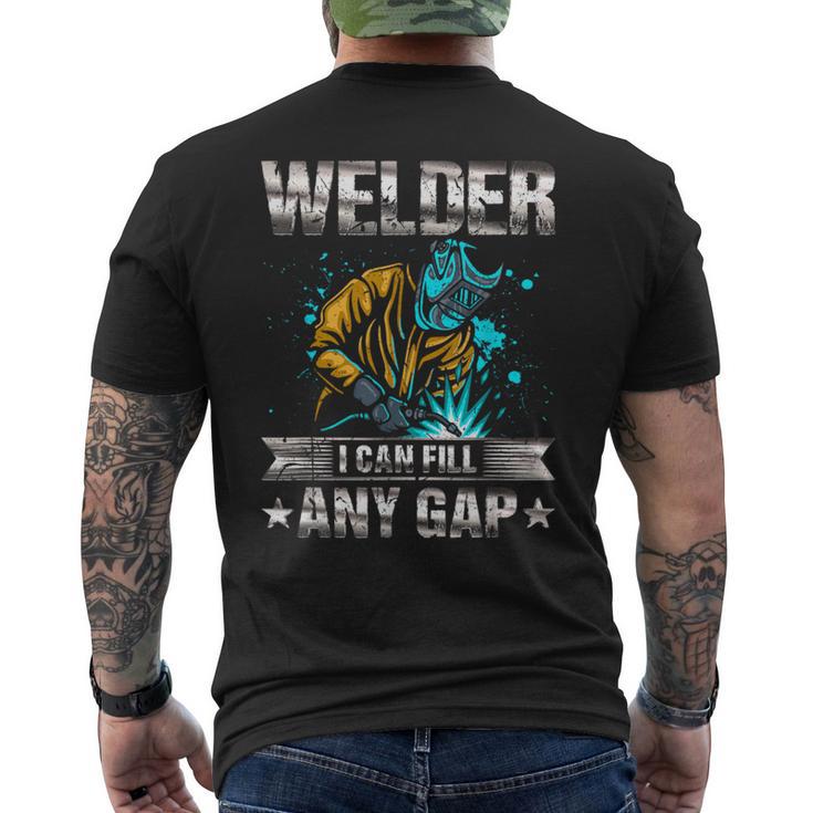 どんな隙間も埋めることができる溶接機、面白い加工溶接 メンズTシャツ バックプリント