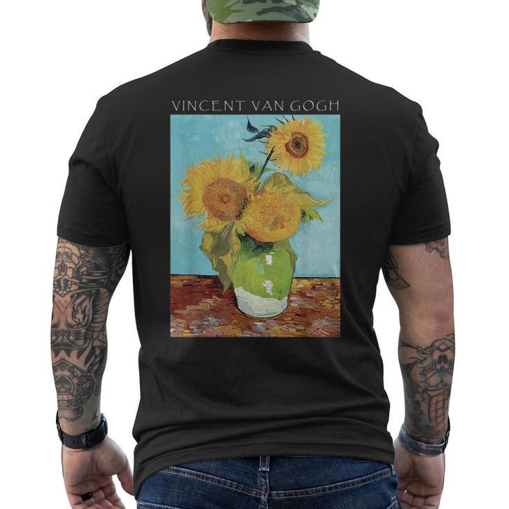 ひまわり ヴィンセント・ヴァン・ゴッホ 美しい絵画 ストリートウェア メンズTシャツ バックプリント