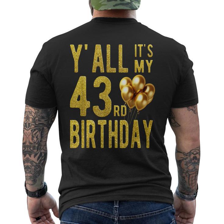 みんな私の43歳の誕生日面白いハッピー43歳の誕生日 メンズTシャツ バックプリント