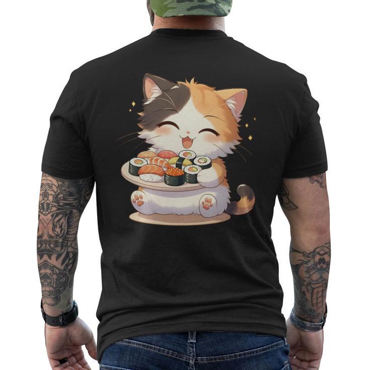 わがまま猫 寿司ねこ ラーメン好き かわいい おもしろ マンガ 長袖tシャツ メンズTシャツ バックプリント