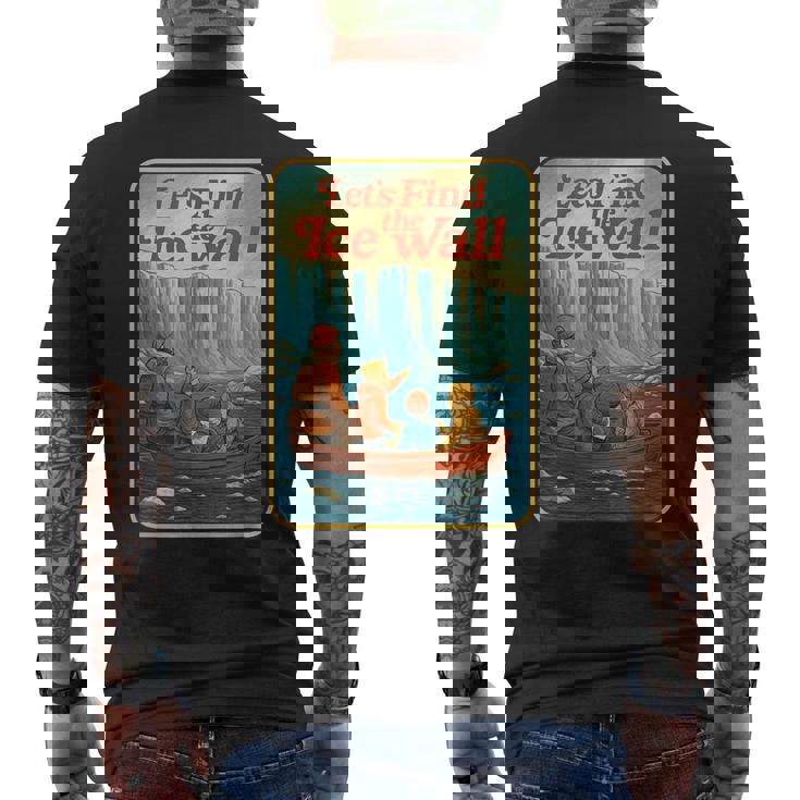 アイスウォールを見つけよう-ファニーフラットアース メンズTシャツ バックプリント