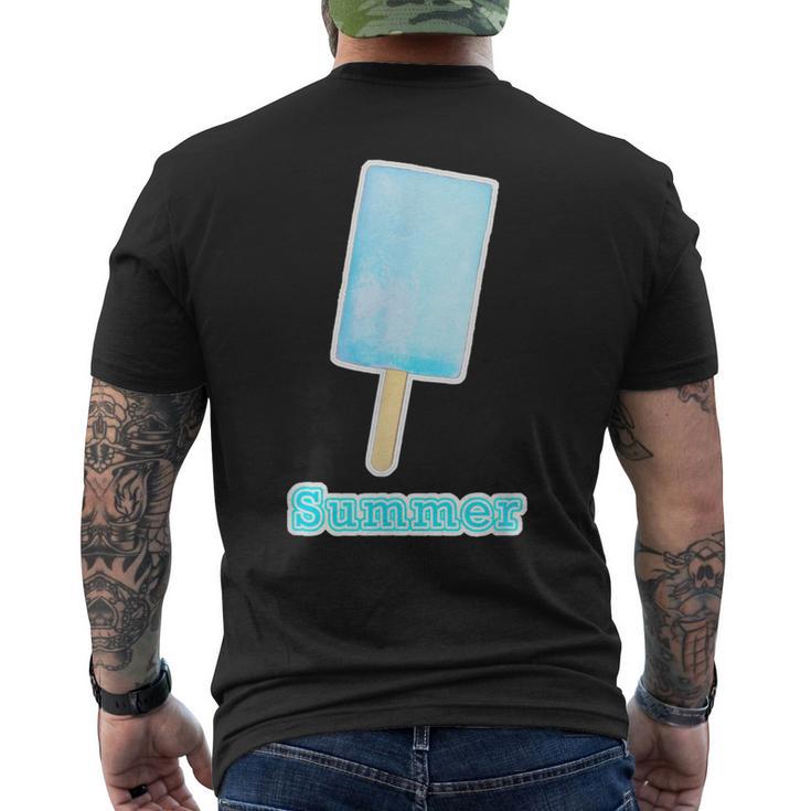 アイスバー・ソーダ／夏【サマータイム】アイスクリーム ポップ リゾート かわいい メンズTシャツ バックプリント