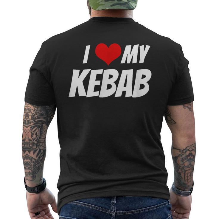 アイ・ラブ・マイ・ケバブ・ハート メンズTシャツ バックプリント