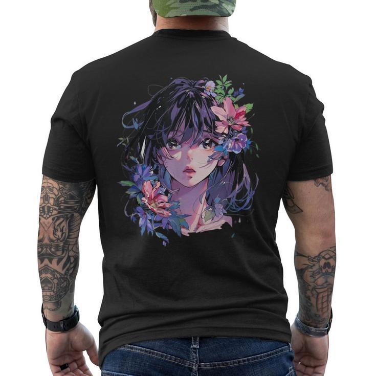 アニメ 漫画 美少女 メンズTシャツ バックプリント