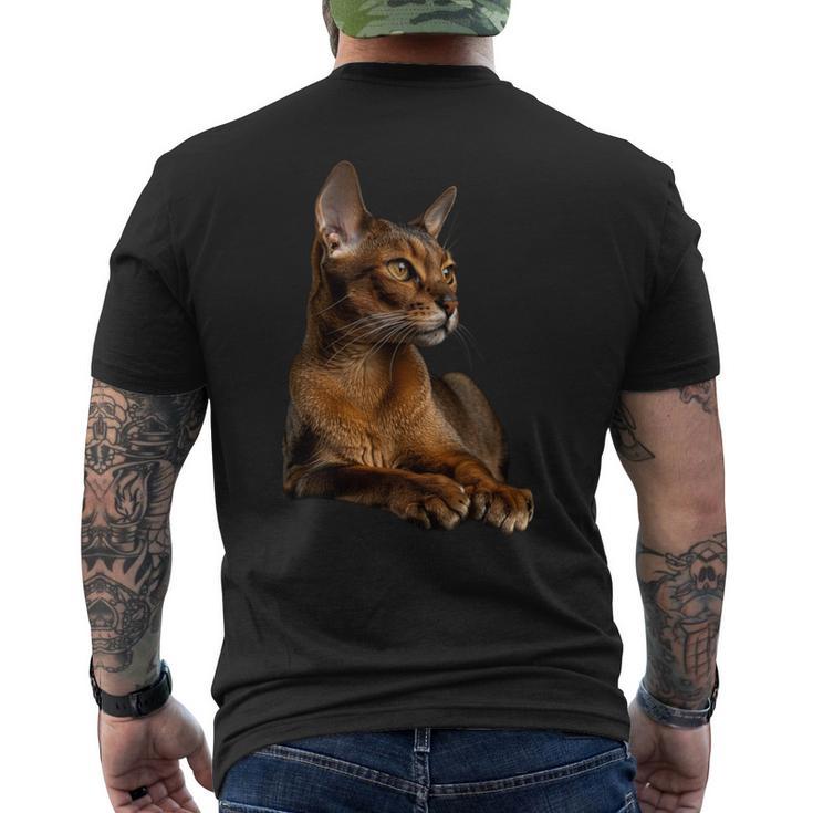 アビシニアン猫 長袖tシャツ メンズTシャツ バックプリント