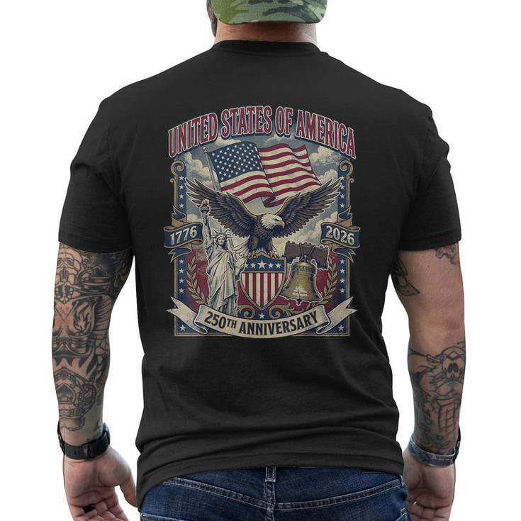 アメリカ250周年記念フラッグ イーグル&リバティ Usa 250年 メンズTシャツ バックプリント