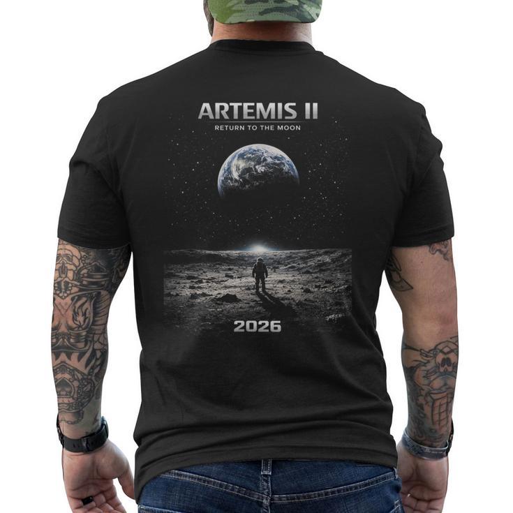 アルテミス 宇宙飛行士ミッション トゥ・ザ・ムーン 2026 ロケットアルテミス2 メンズTシャツ バックプリント