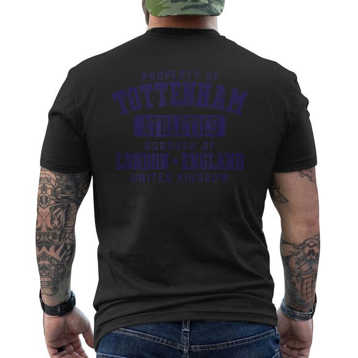 イギリスネイビープリントのトッテナムロンドンプロパティ メンズTシャツ バックプリント