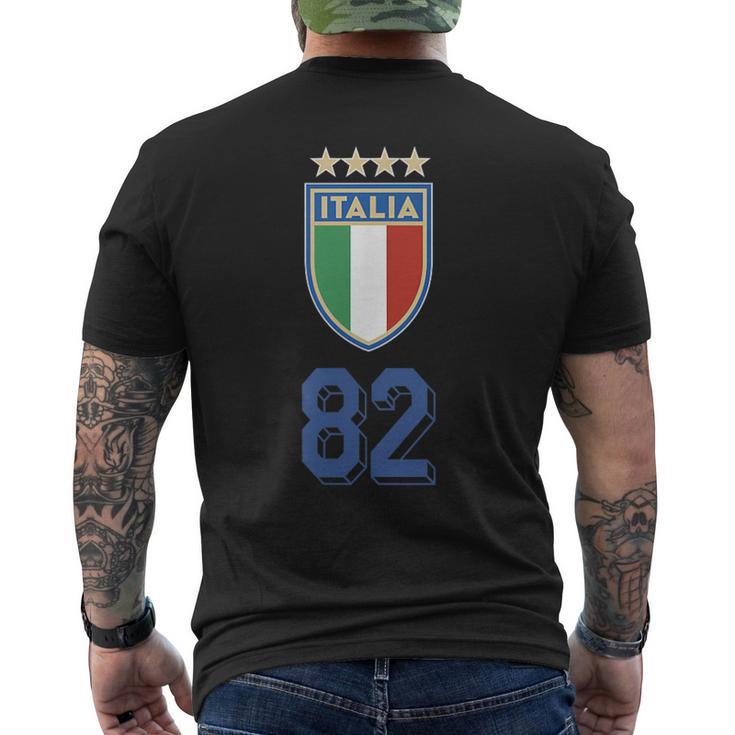 イタリア 1982 ワールドカップ サッカー ヴィンテージ クレスト グラフィック メンズTシャツ バックプリント