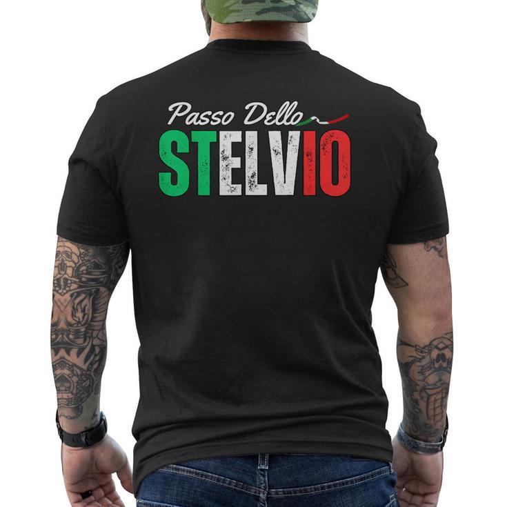 イタリア山アルプス旅行 パッソ・デッロ・ステルヴィオ メンズ レディース メンズTシャツ バックプリント