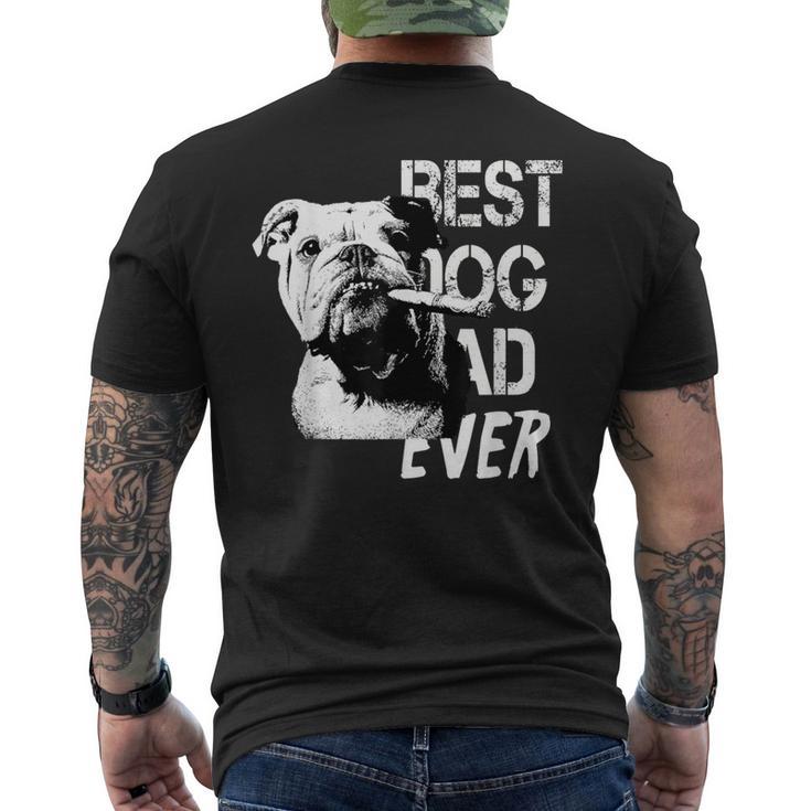メンズ イングリッシュブルドッグ お父さん 父の日 ヴィンテージスタイル 犬 メンズTシャツ バックプリント