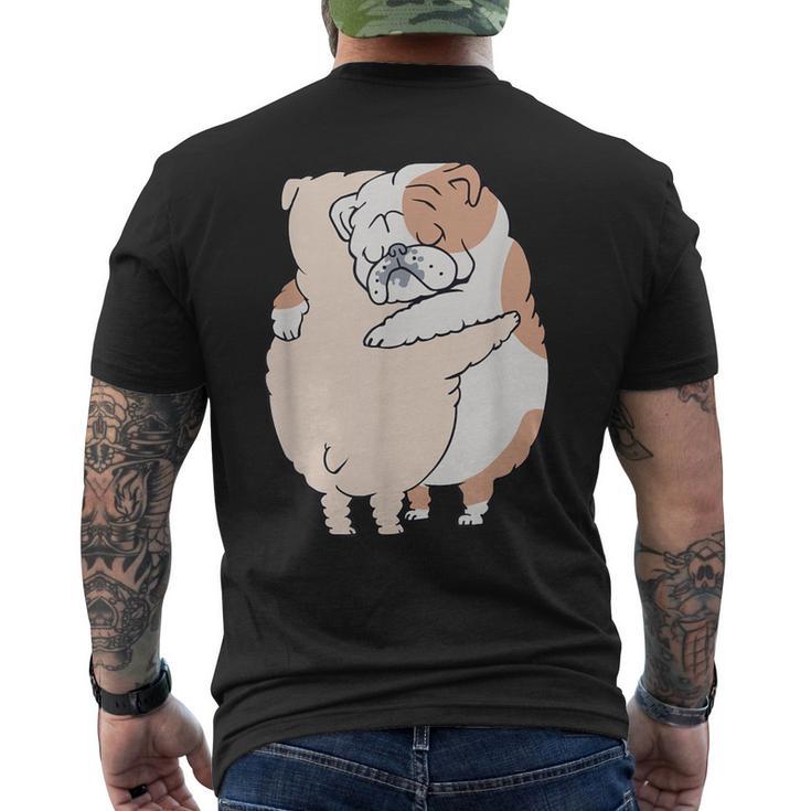 イングリッシュブルドッグハグ メンズTシャツ バックプリント