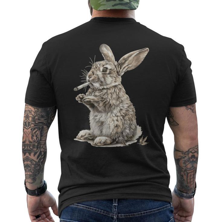 ウサギの大麻 メンズTシャツ バックプリント