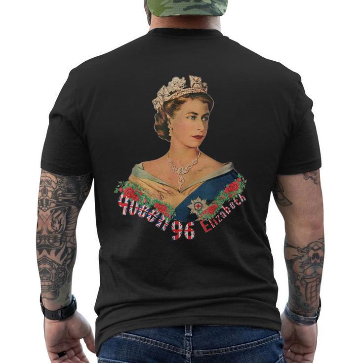 エリザベス女王2世 イギリスの王冠 マジェスティ エリザベス女王 メンズTシャツ バックプリント