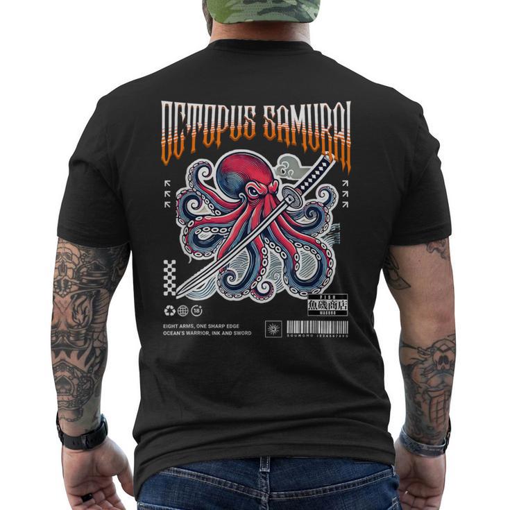 オクトパス侍 エイトアームズ 戦士 メンズ レディース メンズTシャツ バックプリント