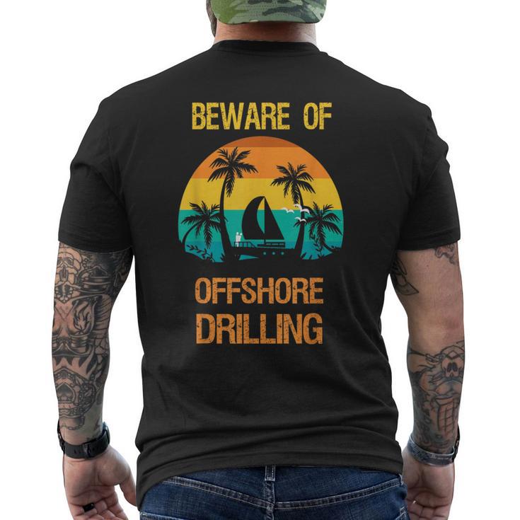 オフショア掘削に気をつけて面白い言葉 メンズTシャツ バックプリント
