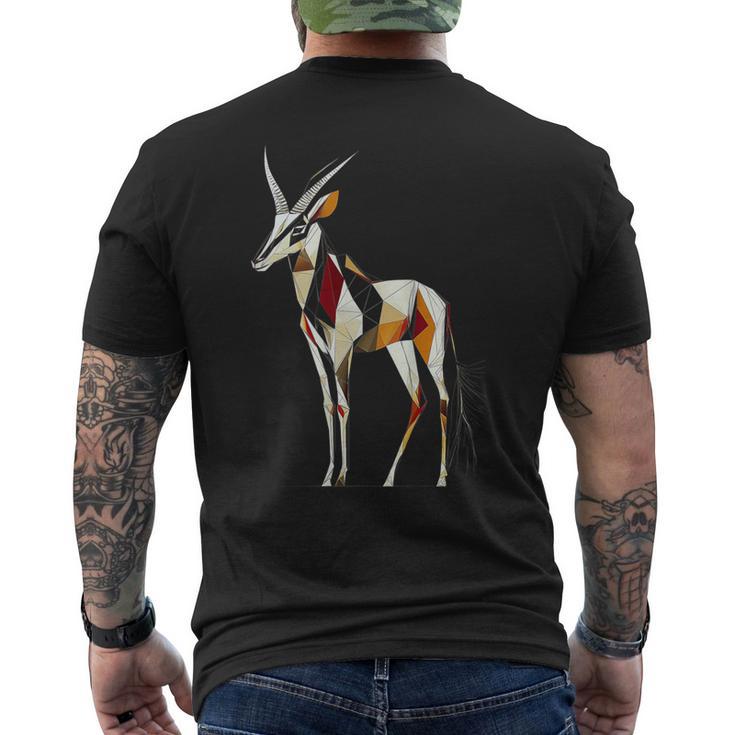オリックス 動物 モチーフ イラスト オリックス メンズTシャツ バックプリント