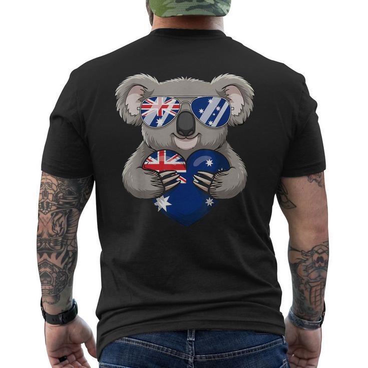 オーストラリア国旗 オーストラリアコアラ メンズTシャツ バックプリント