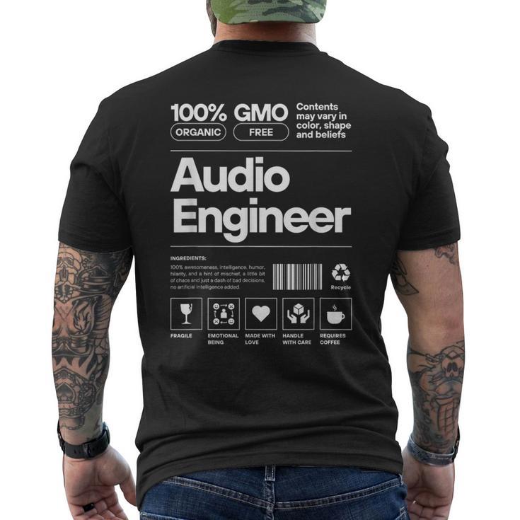 オーディオエンジニア コーヒー好き 音楽スタジオ サウンド Dj好き メンズTシャツ バックプリント