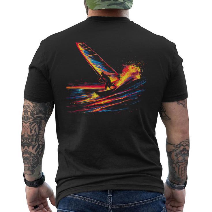 オールドスクールウインドサーフィン・セイルボード メンズTシャツ バックプリント