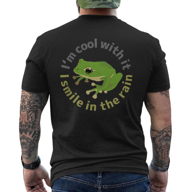 カエル 蛙 ワンポイント カエルイラスト入り メンズTシャツ バックプリント