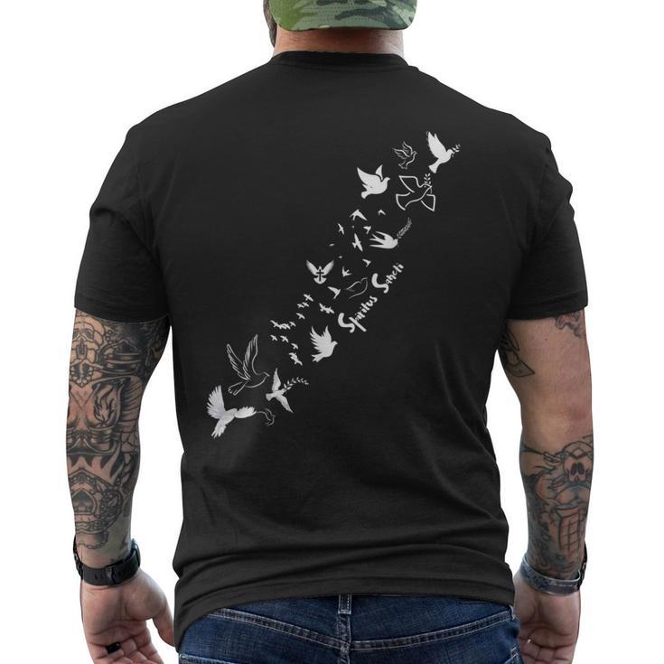 カトリックラテン語フレーズ スピリタス・サンクティは聖霊幽霊 メンズTシャツ バックプリント
