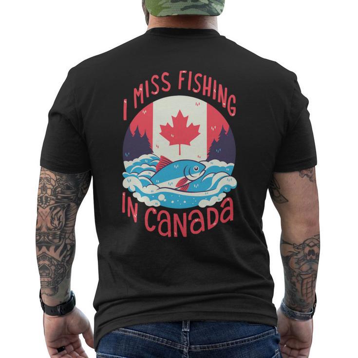 カナダでの釣り 長袖tシャツ メンズTシャツ バックプリント