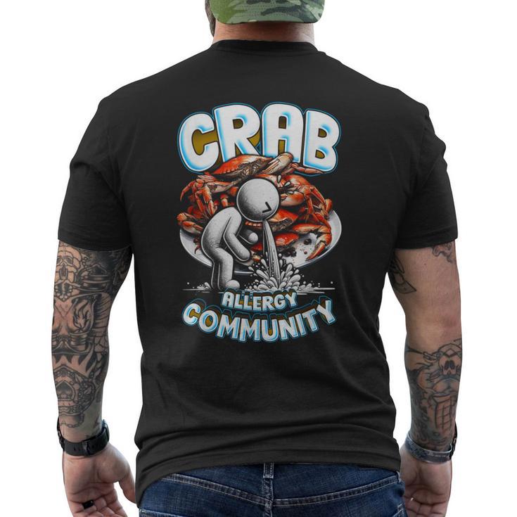 カニアレルギー Crab Allergy Community メンズTシャツ バックプリント