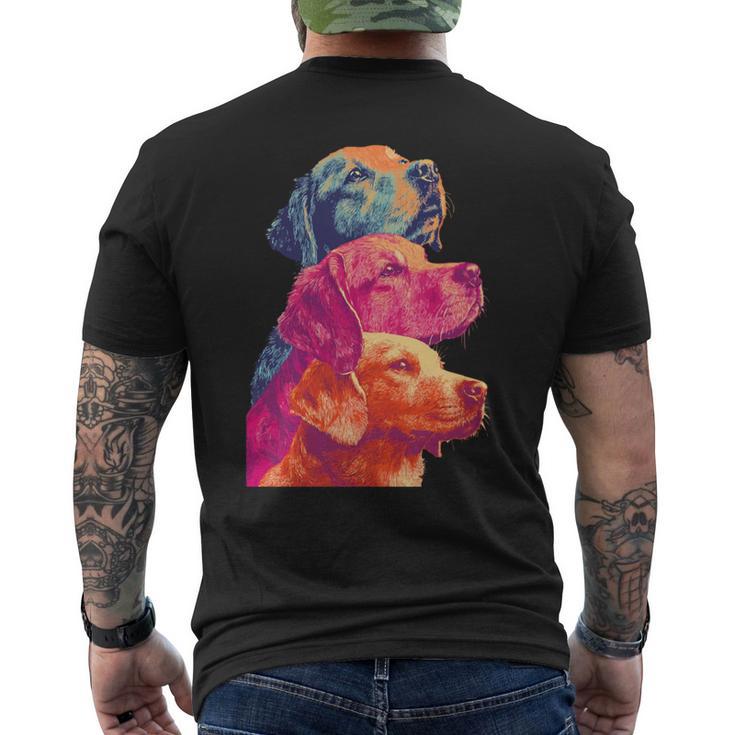 カラフルなラブラドールレトリバー犬夏の美的ペットアート 長袖tシャツ メンズTシャツ バックプリント