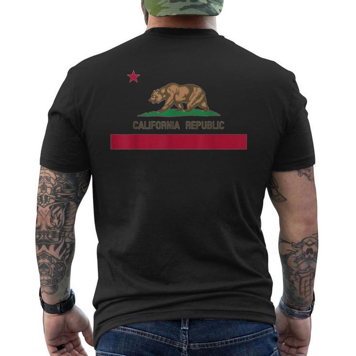 カリフォルニア州 'Bear Republic' 州旗 メンズTシャツ バックプリント