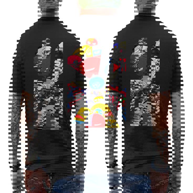 カントリーボール 世界旗 メンズTシャツ バックプリント