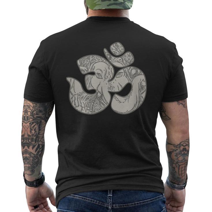 ガネーシャ・オーム・マッシュアップ メンズTシャツ バックプリント