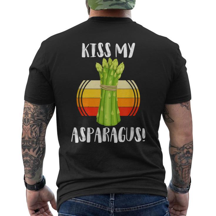 キスマイアスパラガス 野菜ミーム 農家 オーガニック ガーデニング メンズTシャツ バックプリント
