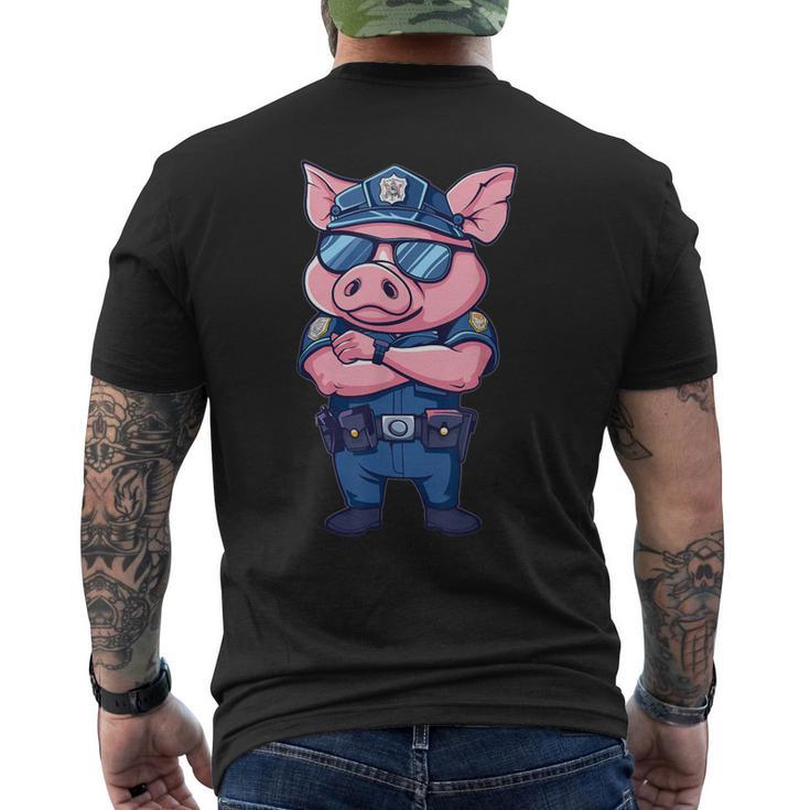 キッズ 警察豚 メンズTシャツ バックプリント
