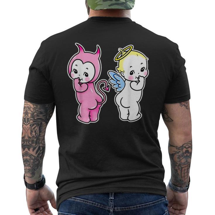 キューピー ベビー エンジェル デビル ケルブ メンズTシャツ バックプリント