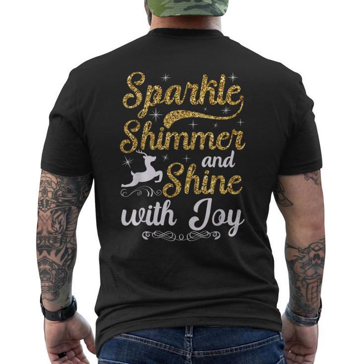 キラキラ光る輝きと輝きを放つクリスマス。 メンズTシャツ バックプリント