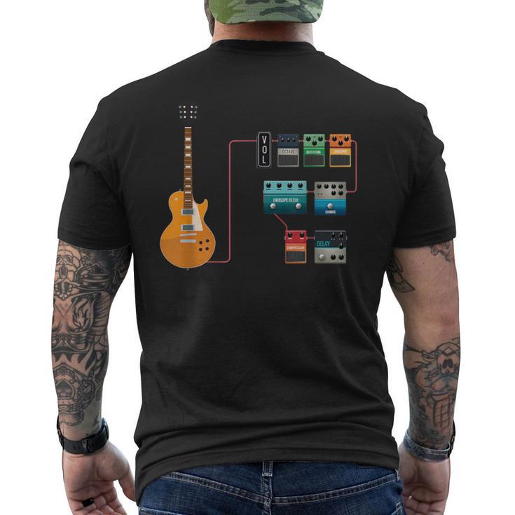 ギターペダルとストンプボックスジャム メンズTシャツ バックプリント