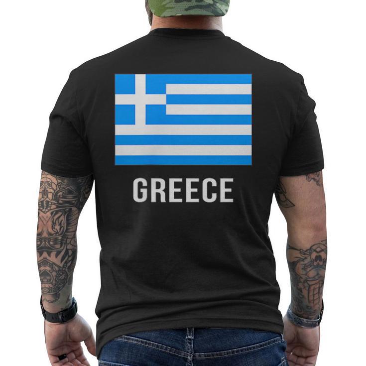 ギリシャの国旗 メンズTシャツ バックプリント