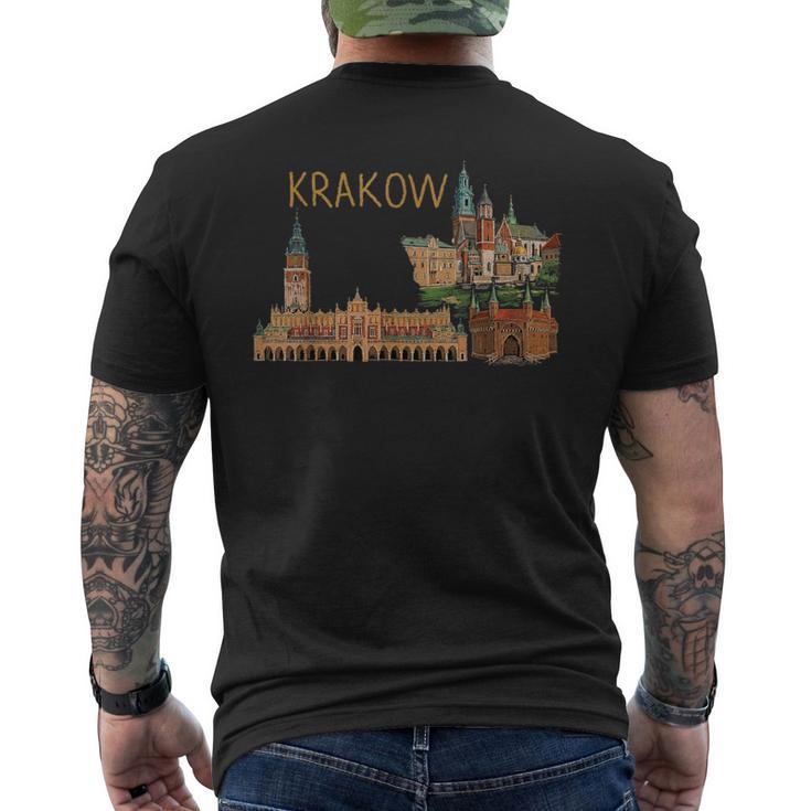 クラクフ ポーランド 旅行 お土産 都市 ランドマーク ギフト メンズTシャツ バックプリント