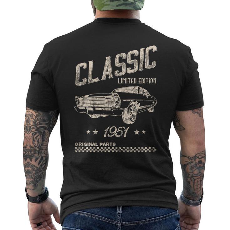 クラシック 1951 限定版 ヴィンテージ レトロ 車 誕生日 メンズTシャツ バックプリント