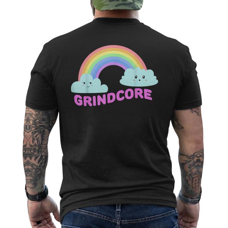 グラインドコアシャツ 皮肉なレインボー 面白いグラインドコアミュージック メンズTシャツ バックプリント