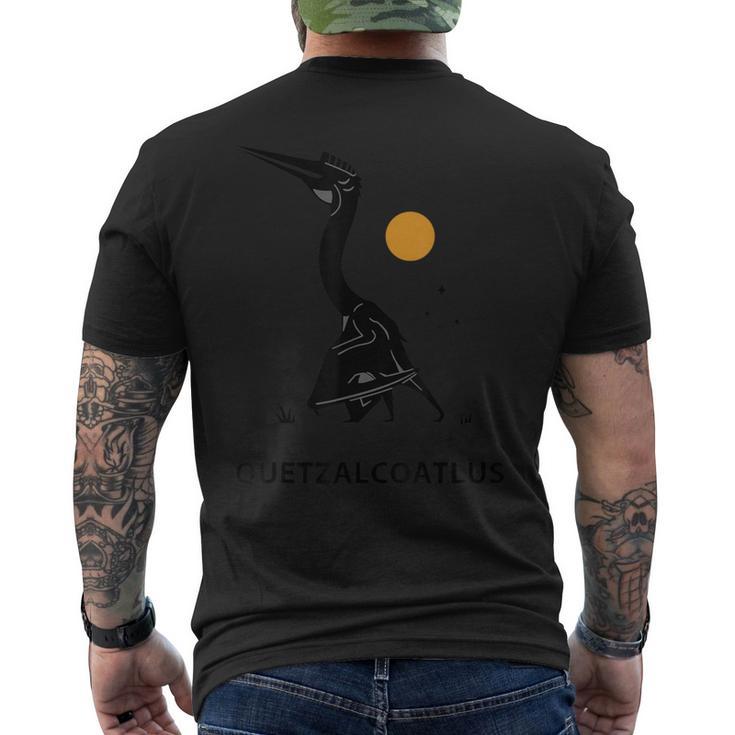 ケツァルコアトルス 恐竜 化石 頭蓋骨 骨格 古生物学 メンズTシャツ バックプリント