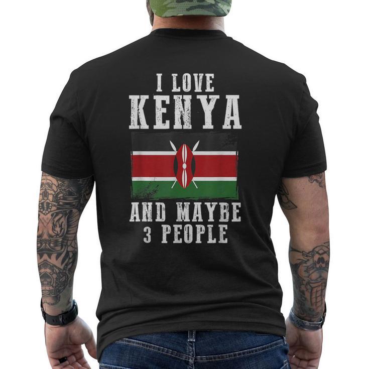 ケニアアフリカ国旗 I Love Kenya メンズTシャツ バックプリント